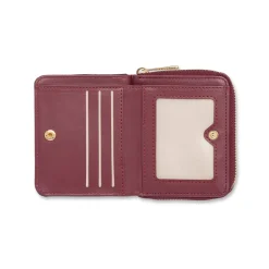 Portafoglio bordeaux con zip da Donna Lora Ferres