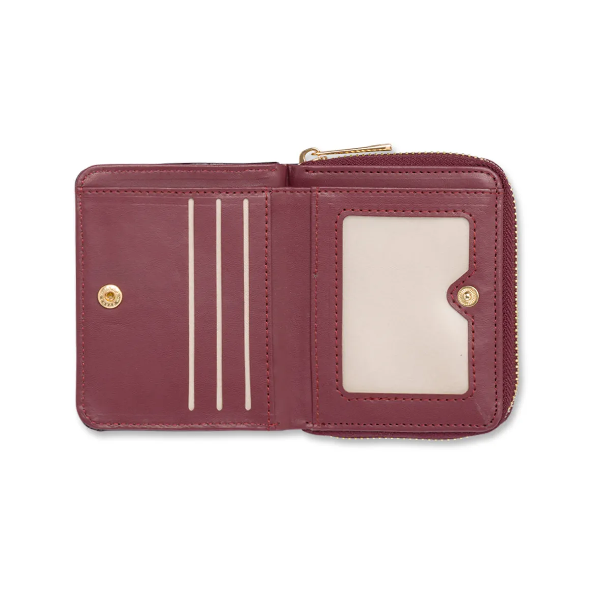 Portafoglio bordeaux con zip da Donna Lora Ferres