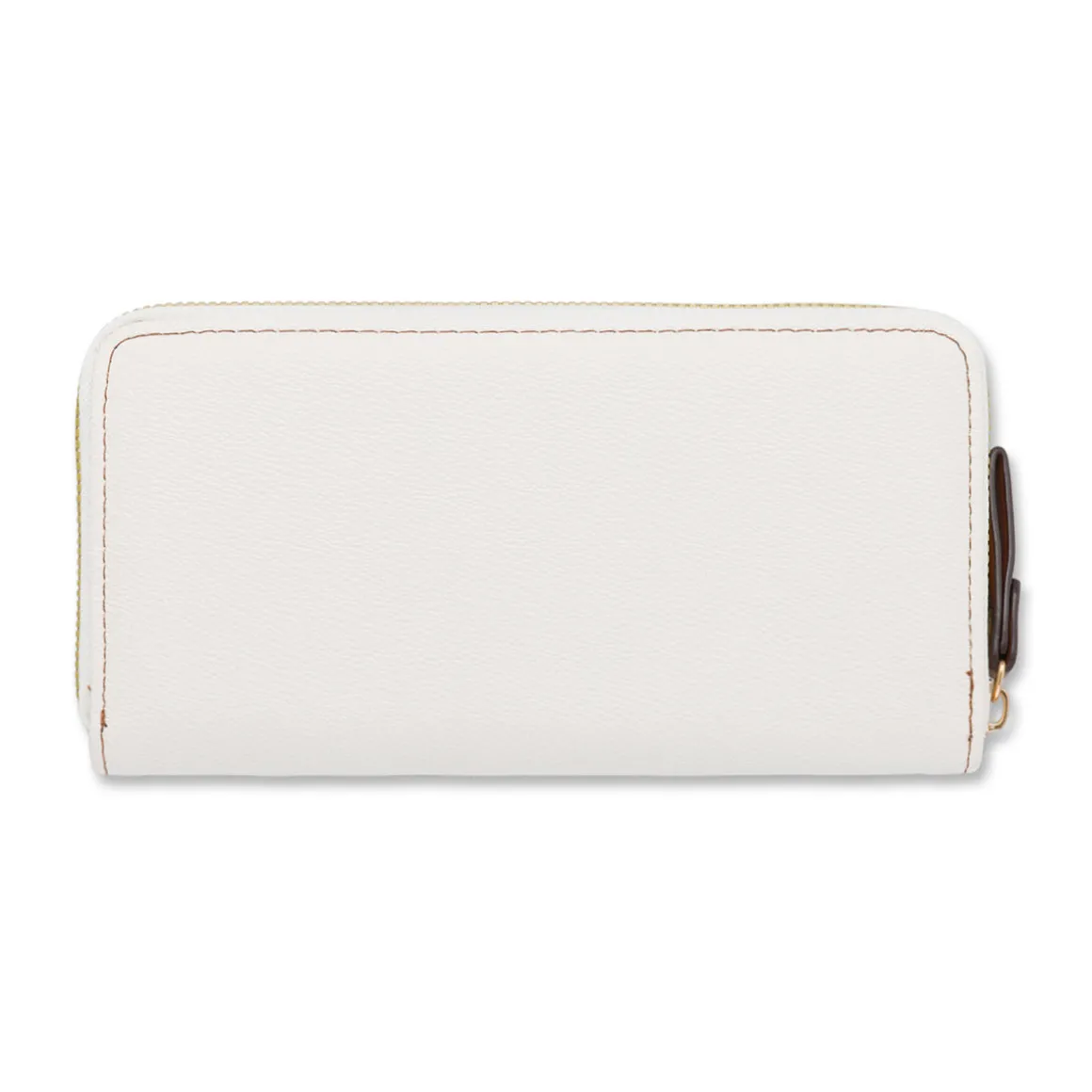Portafoglio da donna bianco off-white con dettaglio marrone Swish Jeans