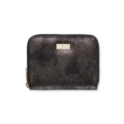 Portafoglio da donna nero con glitter e logo Romeo Gigli