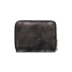 Portafoglio da donna nero con glitter e logo Romeo Gigli