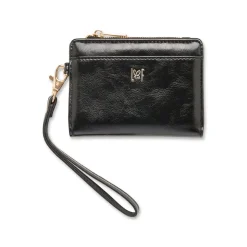 Portafoglio da donna nero con logo Lora Ferres