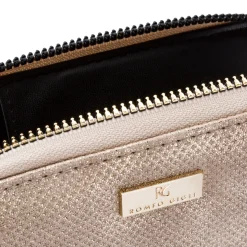 Portafoglio da donna oro con glitter e logo Romeo Gigli