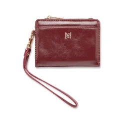 Portafoglio da donna rosso bordeaux con logo Lora Ferres