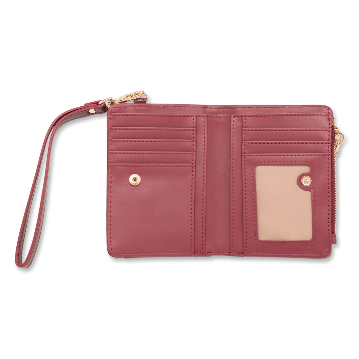 Portafoglio da donna rosso bordeaux con logo Lora Ferres