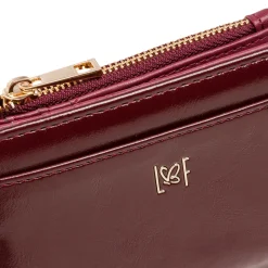 Portafoglio da donna rosso bordeaux con logo Lora Ferres