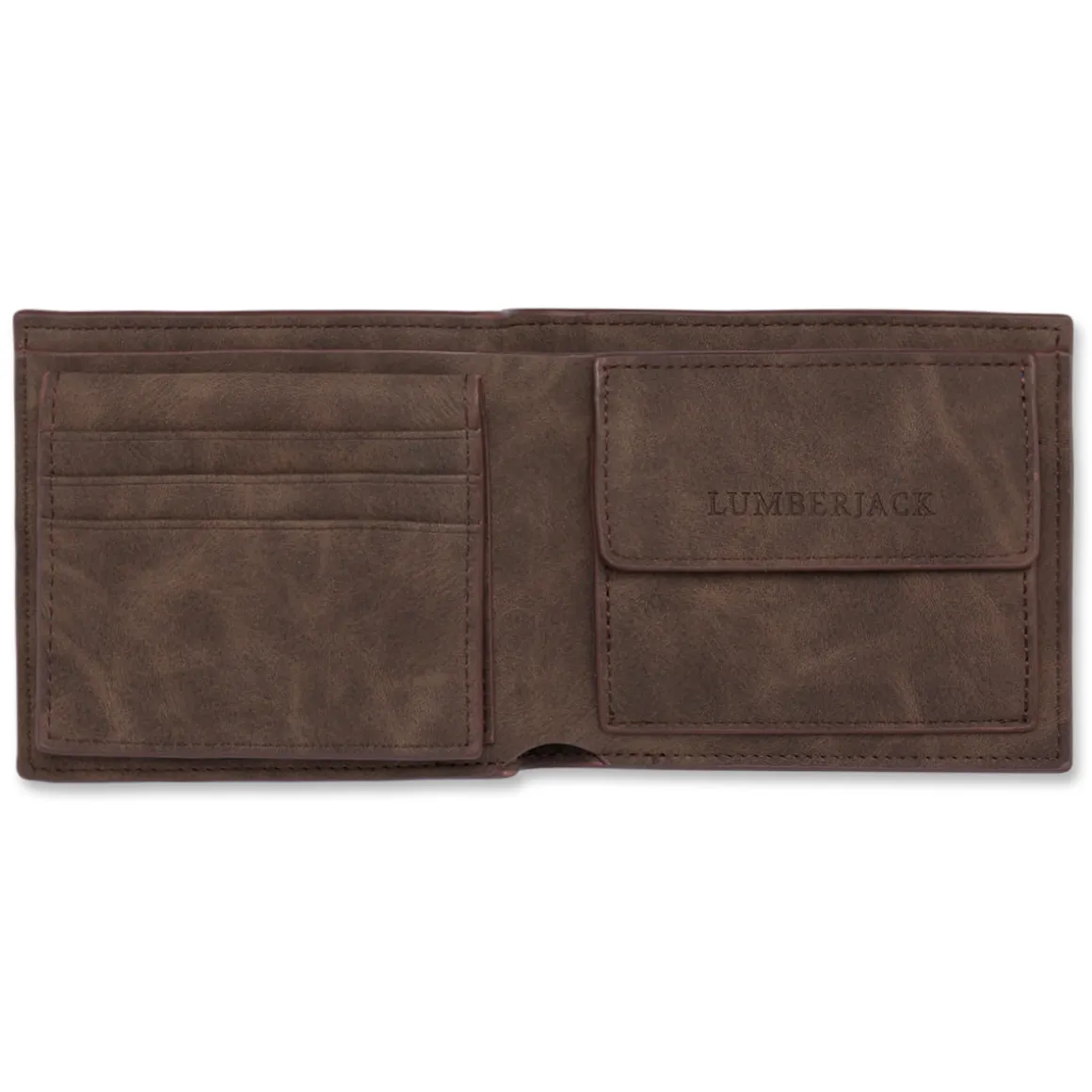 Portafoglio da uomo marrone con logo metallico Lumberjack