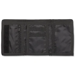 Portafoglio in tessuto nero con chiusura a strappo e logo rosso Ducati Corse