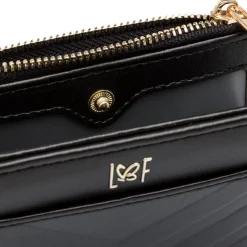 Portafoglio nero da Donna con logo in metallo Lora Ferres