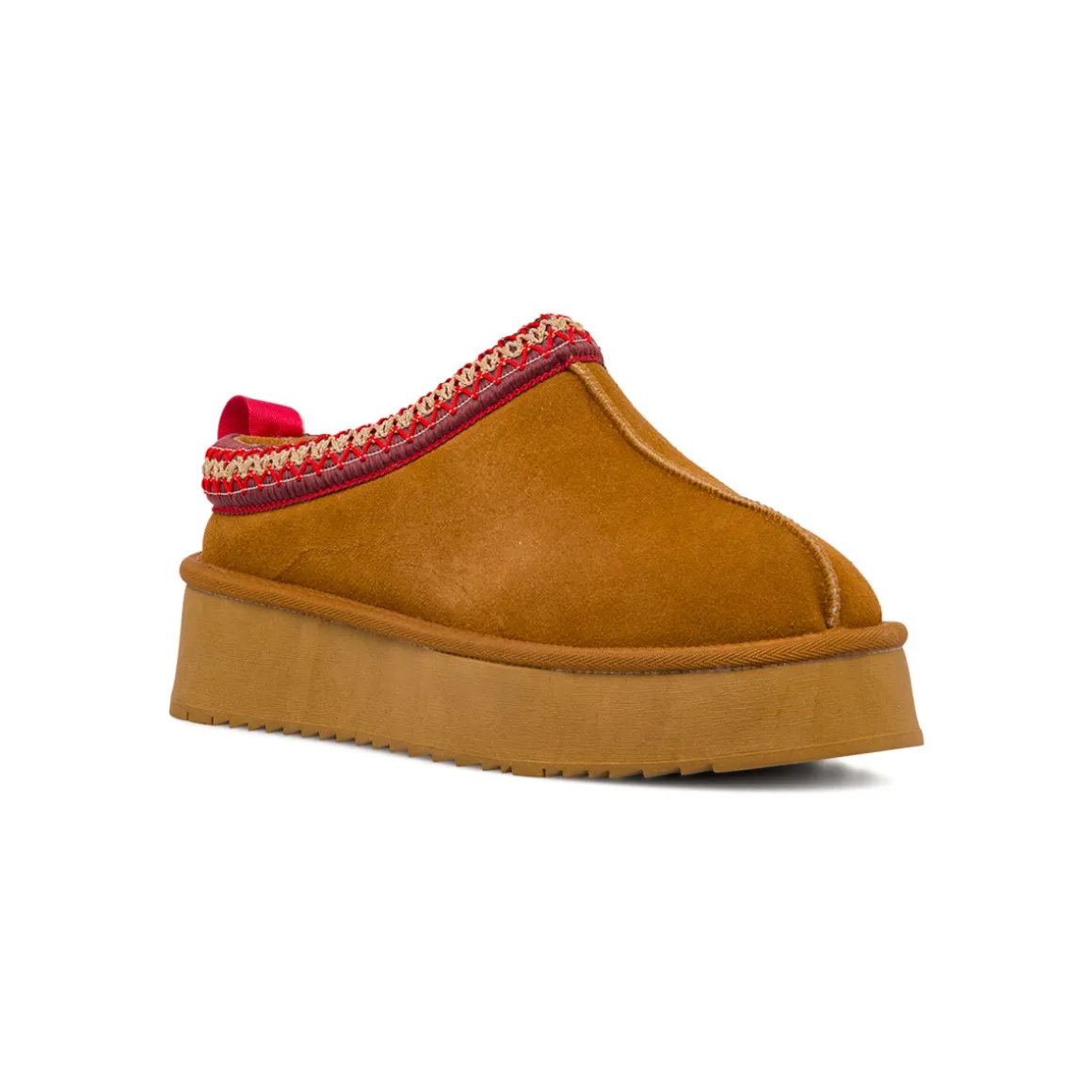 Sabot imbottite con suola platform da donna effetto scamosciato ocra Americanino