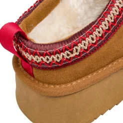 Sabot imbottite con suola platform da donna effetto scamosciato ocra Americanino