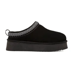 Sabot imbottite da Donna con suola platform effetto scamosciato nero Americanino