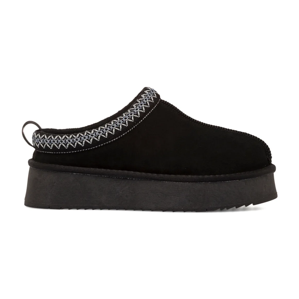 Sabot imbottite da Donna con suola platform effetto scamosciato nero Americanino