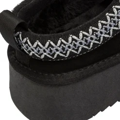 Sabot imbottite da Donna con suola platform effetto scamosciato nero Americanino