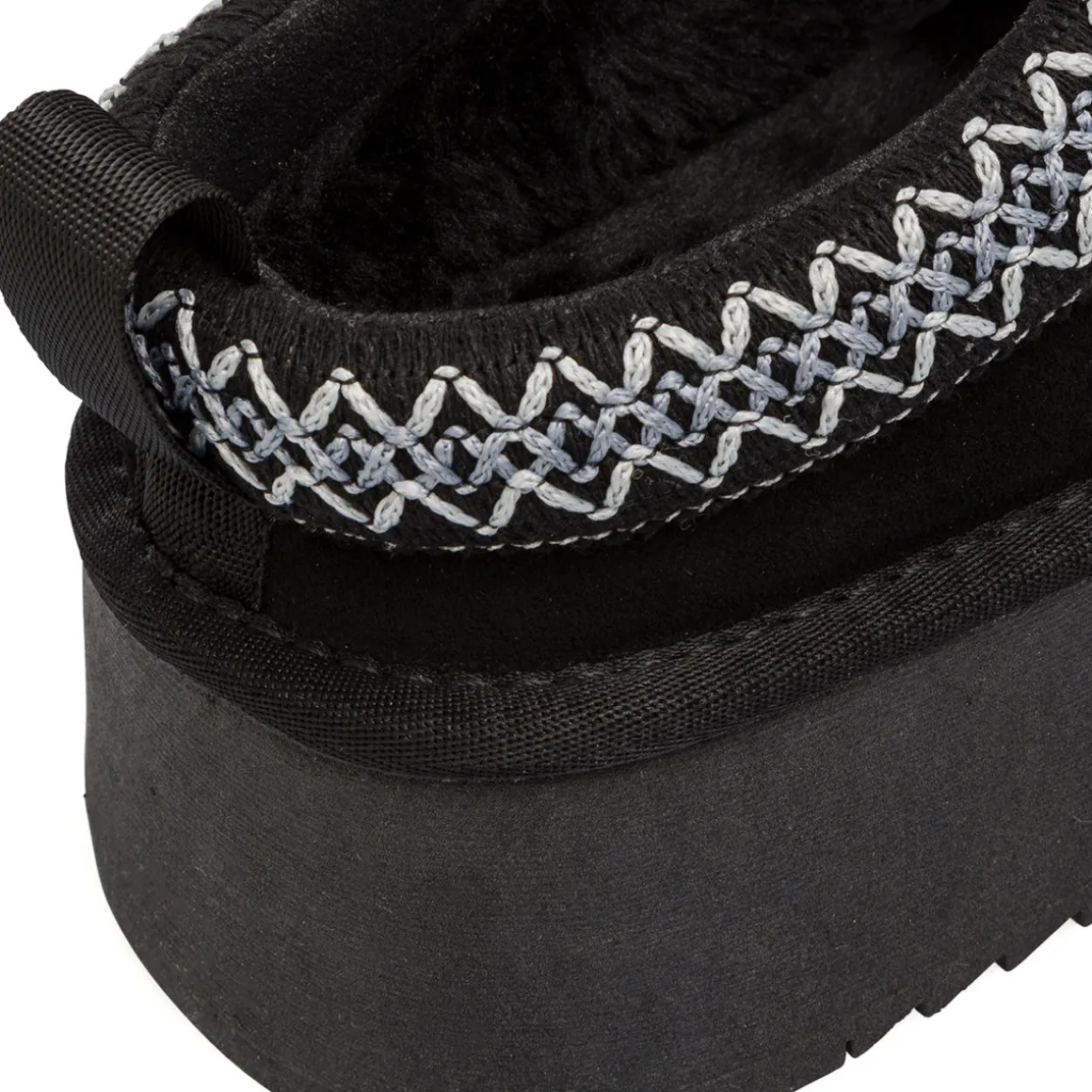 Sabot imbottite da Donna con suola platform effetto scamosciato nero Americanino