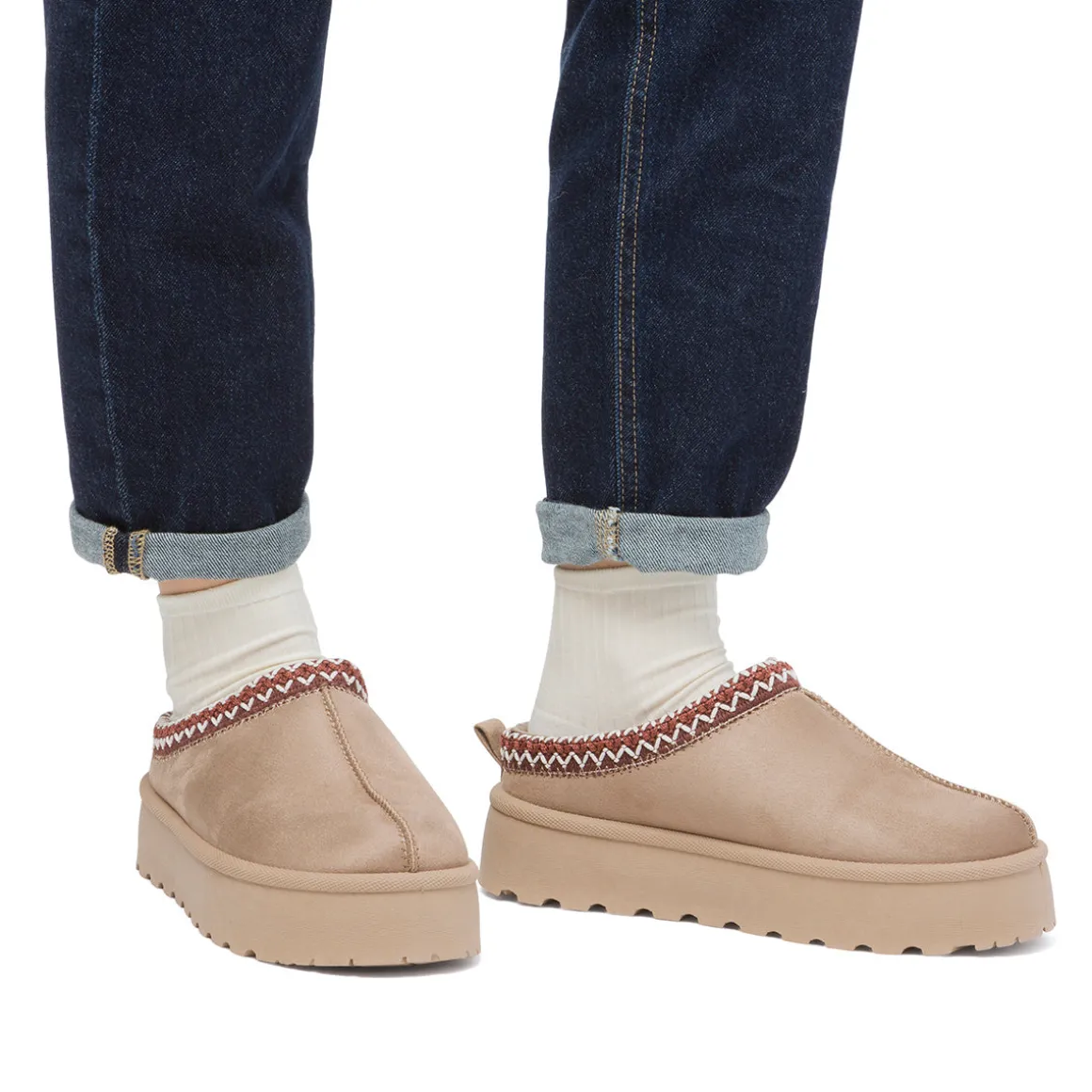 Sabot imbottite da donna khaki con dettaglio cucitura Lora Ferres