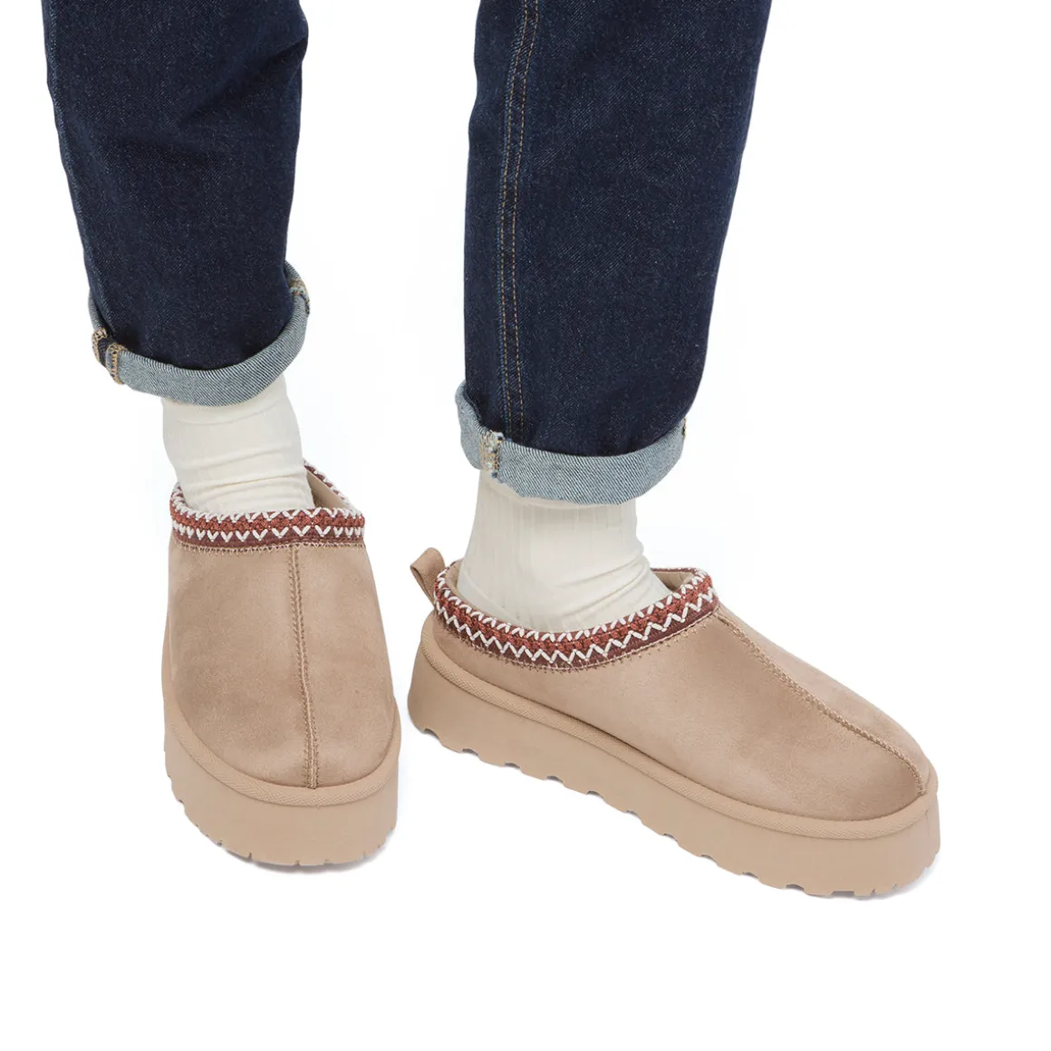 Sabot imbottite da donna khaki con dettaglio cucitura Lora Ferres