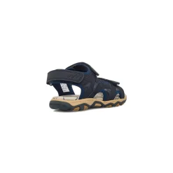 Sandali Blu da Ragazzo con sottopiede in Pelle e logo Lumberjack