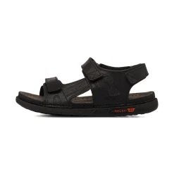 Sandali comfort neri da Uomo in pelle con chiusura a strappo P Soft