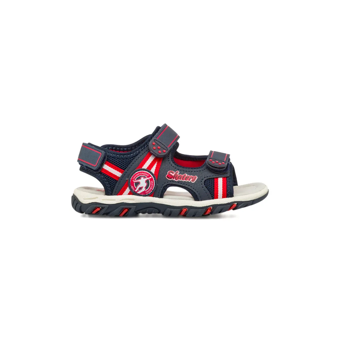 Sandali da Bambino Blu navy e rossi con sottopiede in Pelle Space Boy