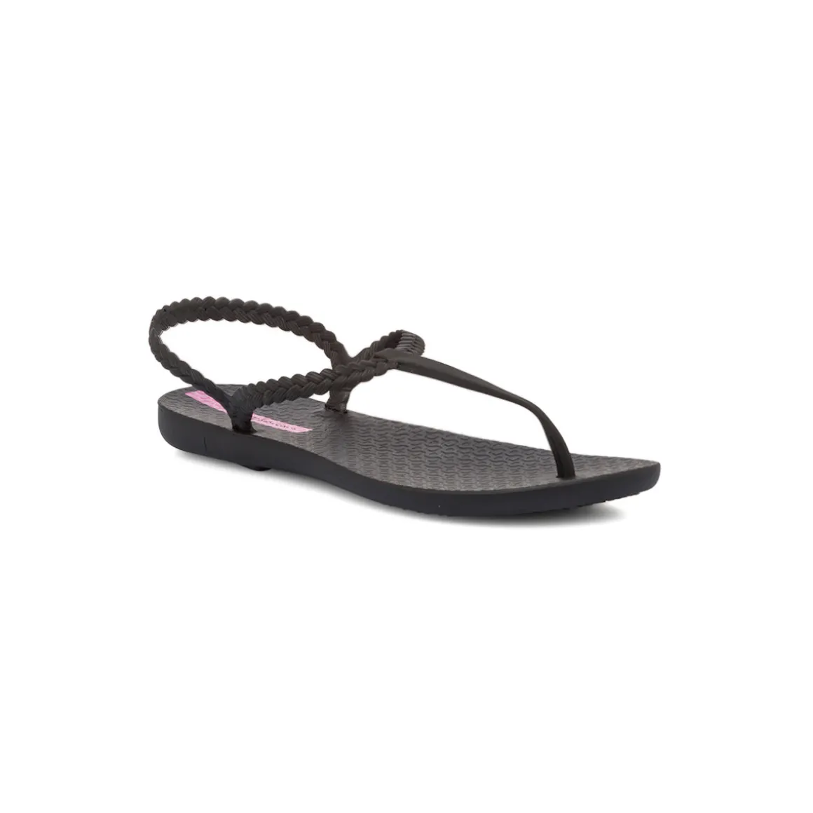 Sandali infradito da donna neri con cinturino effetto treccia Ipanema Class Basic