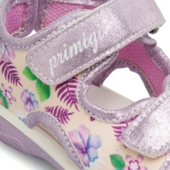 Sandali Primi Passi Lilla e Beige da Bambina con stampa floreale Primigi