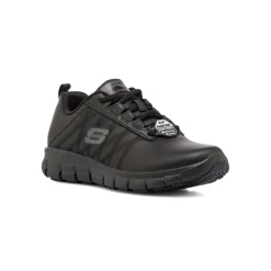 Scarpe antinfortunistiche nere da Donna in pelle Skechers Work Fashion Fit
