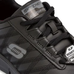 Scarpe antinfortunistiche nere da Donna in pelle Skechers Work Fashion Fit