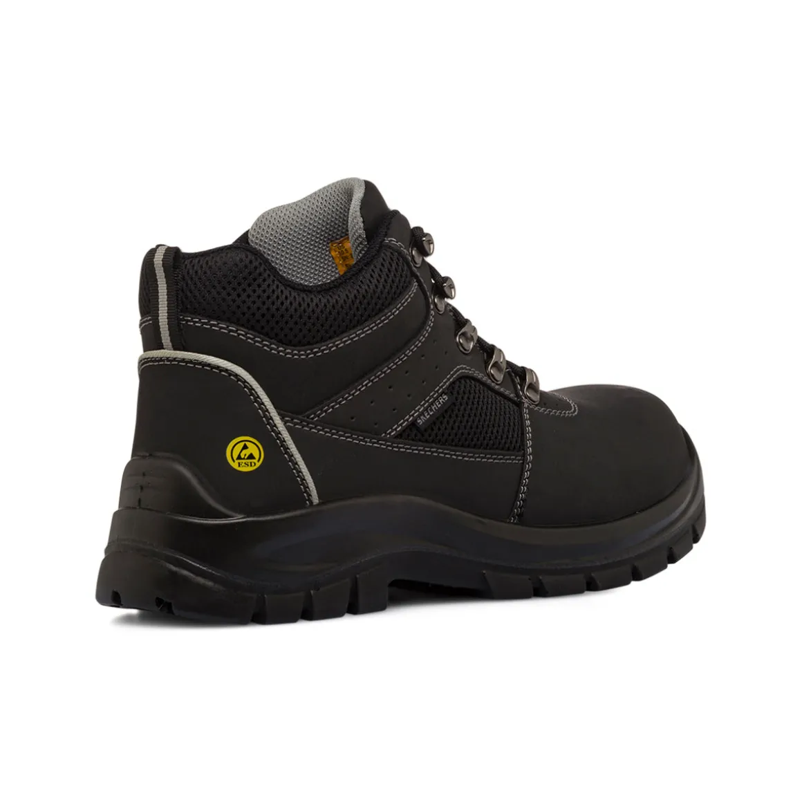 Scarpe antinfortunistiche nere da Uomo in pelle Skechers Work Trophus