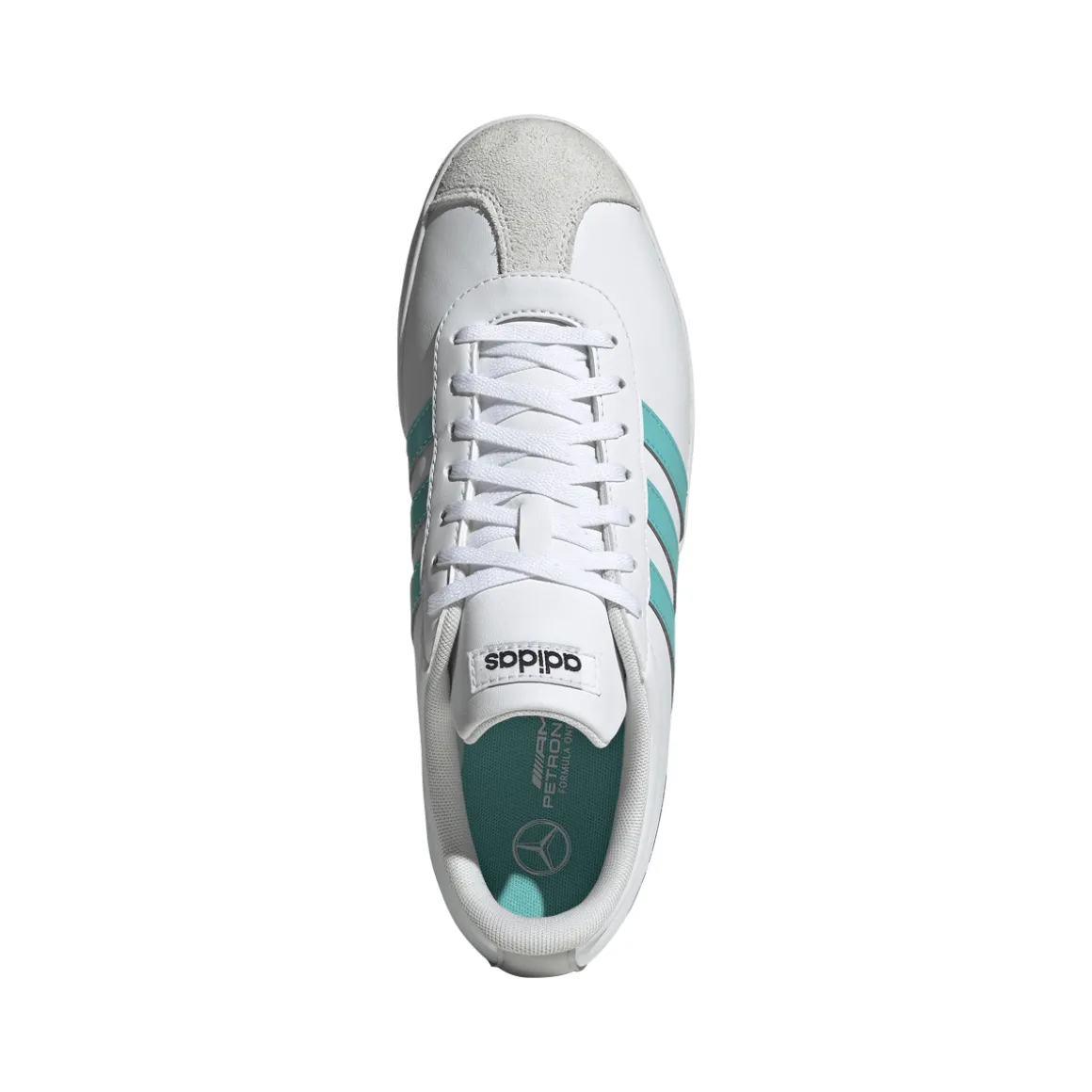 Scarpe Bianche con strisce turchesi adidas x Mercedes-AMG Petronas F1 Team VL Court