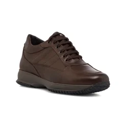 Scarpe casual in pelle marroni da uomo Primopiano