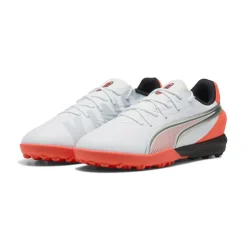 Scarpe da Calcetto bianche e arancioni Ragazzo Puma King Match TT