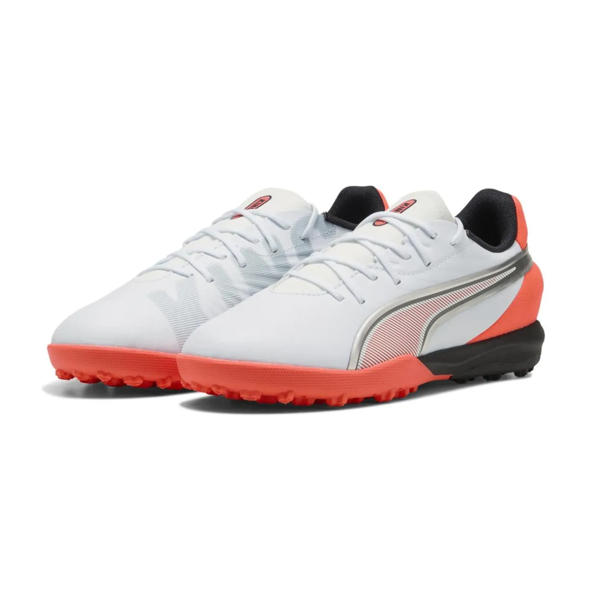Scarpe da Calcetto bianche e arancioni Ragazzo Puma King Match TT