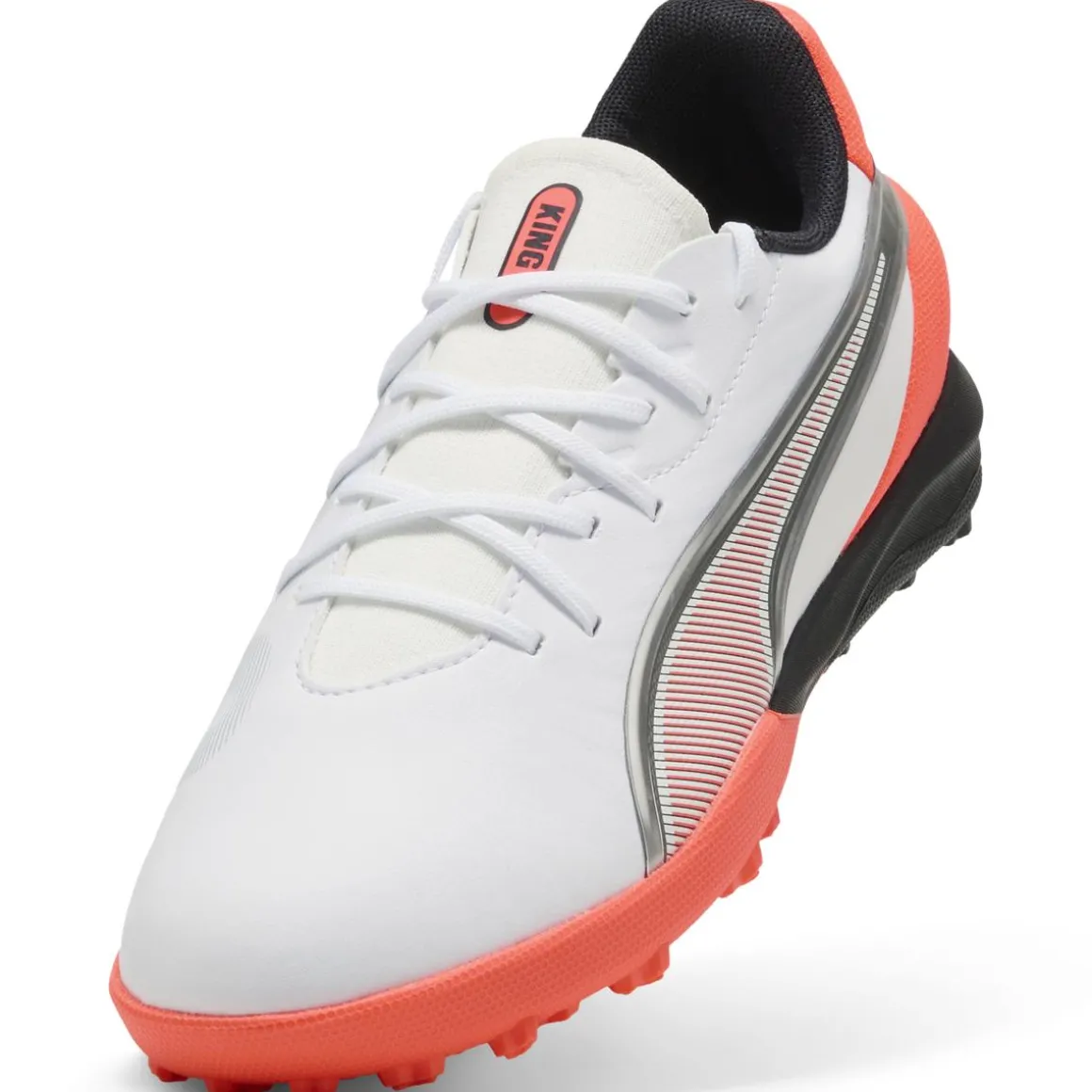 Scarpe da Calcetto bianche e arancioni Ragazzo Puma King Match TT