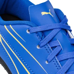 Scarpe da calcetto da bambino blu con dettagli gialli Puma Vitoria