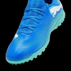 Scarpe da calcetto da ragazzo per erba sintetica blu Puma Future 7