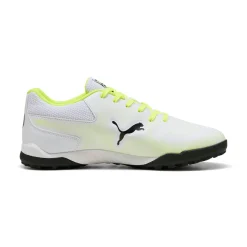 Scarpe da calcetto uomo bianche con dettagli neri e giallo fluo Puma Truco III TT