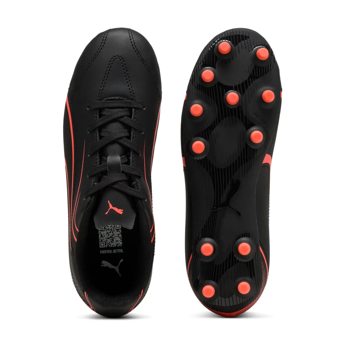 Scarpe da calcio da Ragazzo Nere con logo Arancione Puma Vitoria