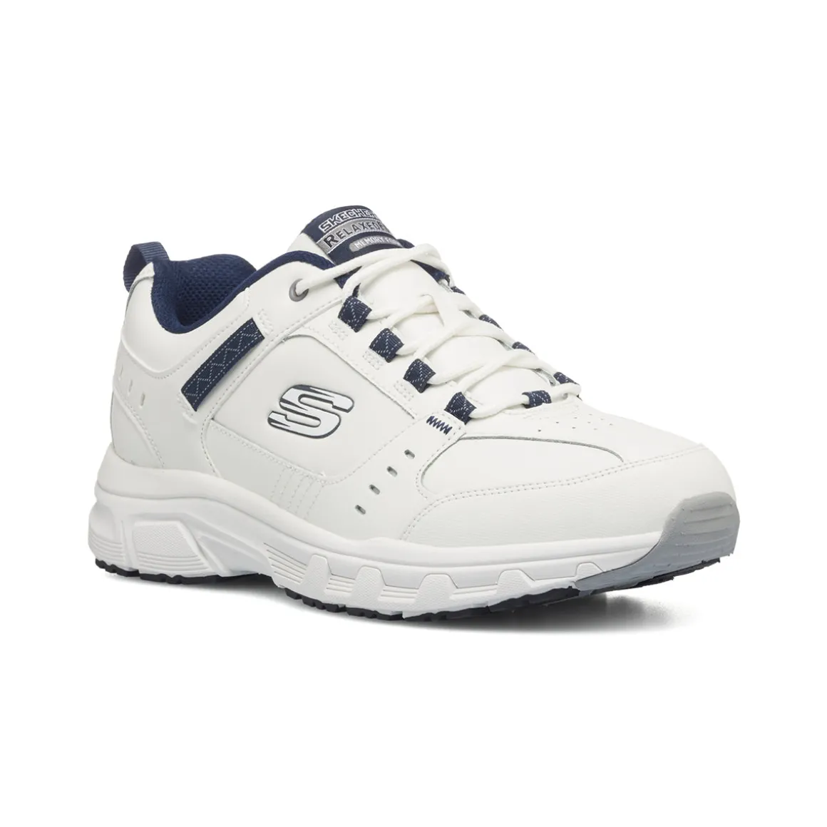 Scarpe da ginnastica bianche da uomo con soletta Memory Foam Skechers Oak Canyon