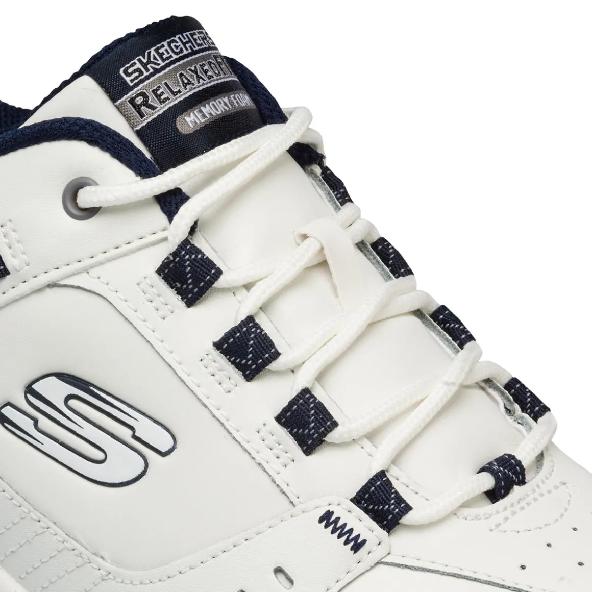 Scarpe da ginnastica bianche da uomo con soletta Memory Foam Skechers Oak Canyon