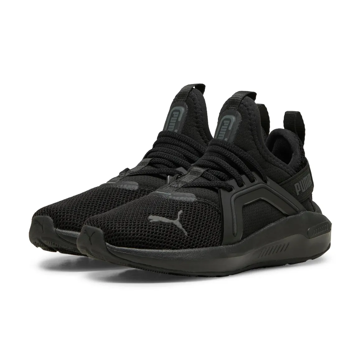Scarpe da ginnastica da bambino nere con logo Puma Enzo Softride 5
