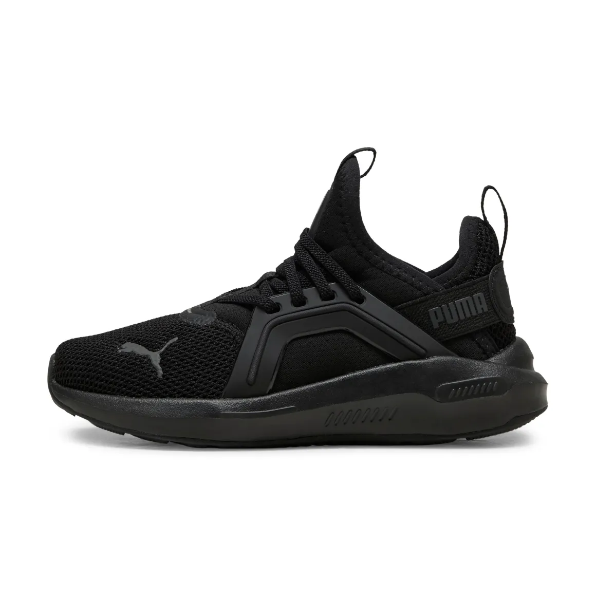 Scarpe da ginnastica da bambino nere con logo Puma Enzo Softride 5