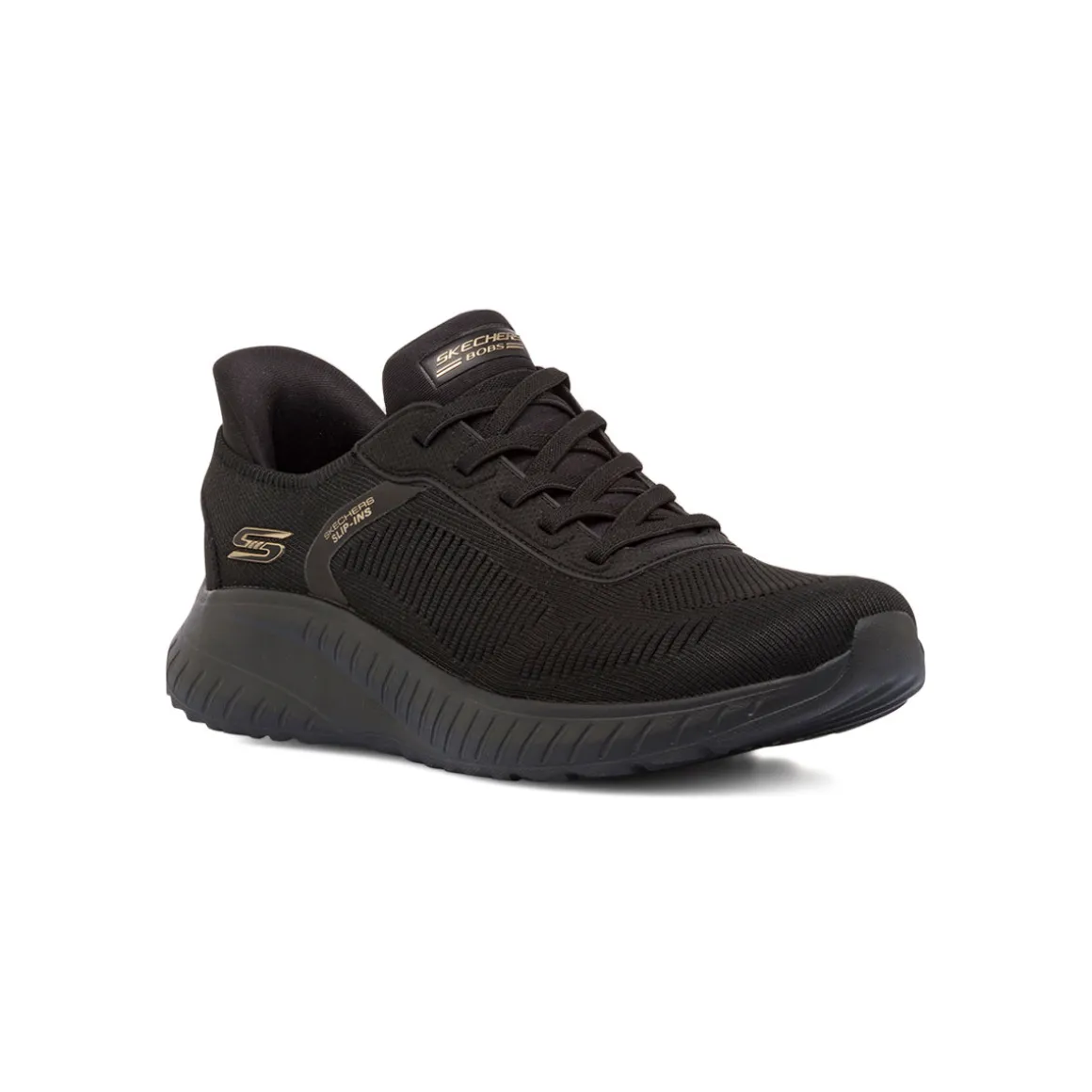Scarpe da ginnastica da donna slip-on nere Skechers Squad Chaos