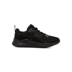 Scarpe da ginnastica da ragazzo nere in tessuto mesh con logo Puma Wired Run Pure