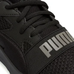 Scarpe da ginnastica da ragazzo nere in tessuto mesh con logo Puma Wired Run Pure