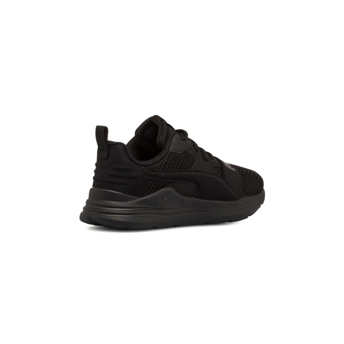 Scarpe da ginnastica da ragazzo nere in tessuto mesh con logo Puma Wired Run Pure