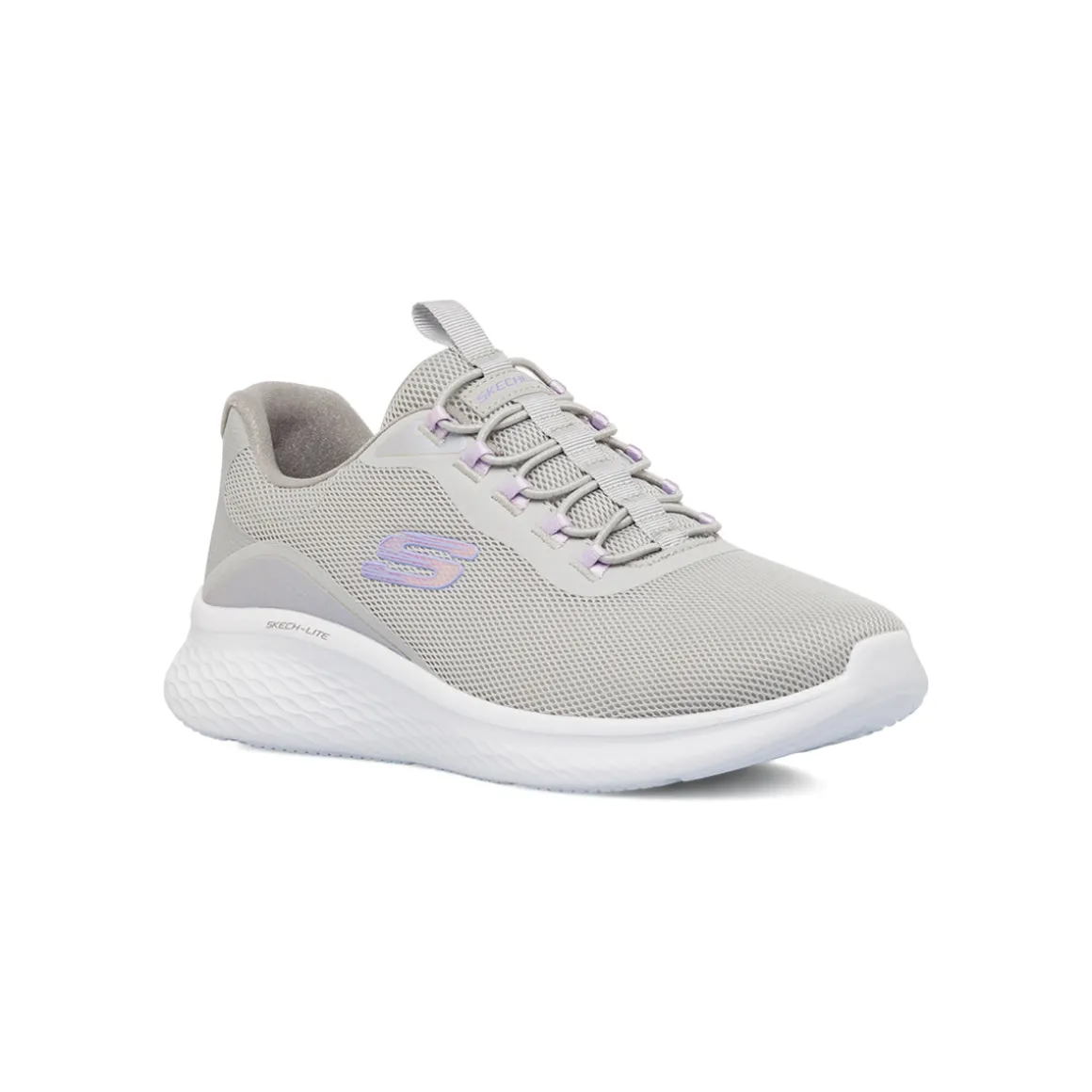 Scarpe da ginnastica grigio e lilla con sottopiede Memory Foam Skech Lite Pro