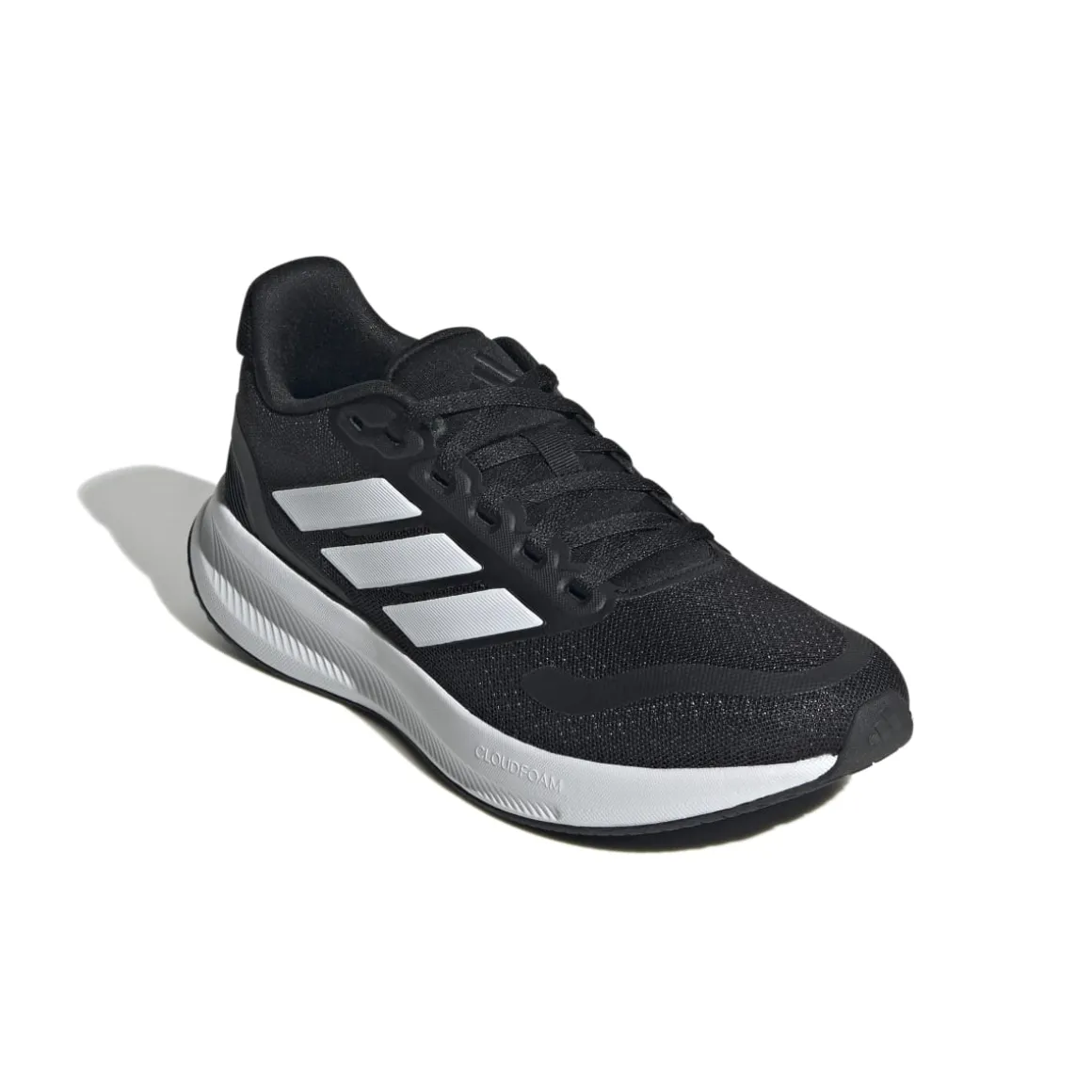 Scarpe da ginnastica nere e bianche da ragazzo con logo adidas Runfalcon 5