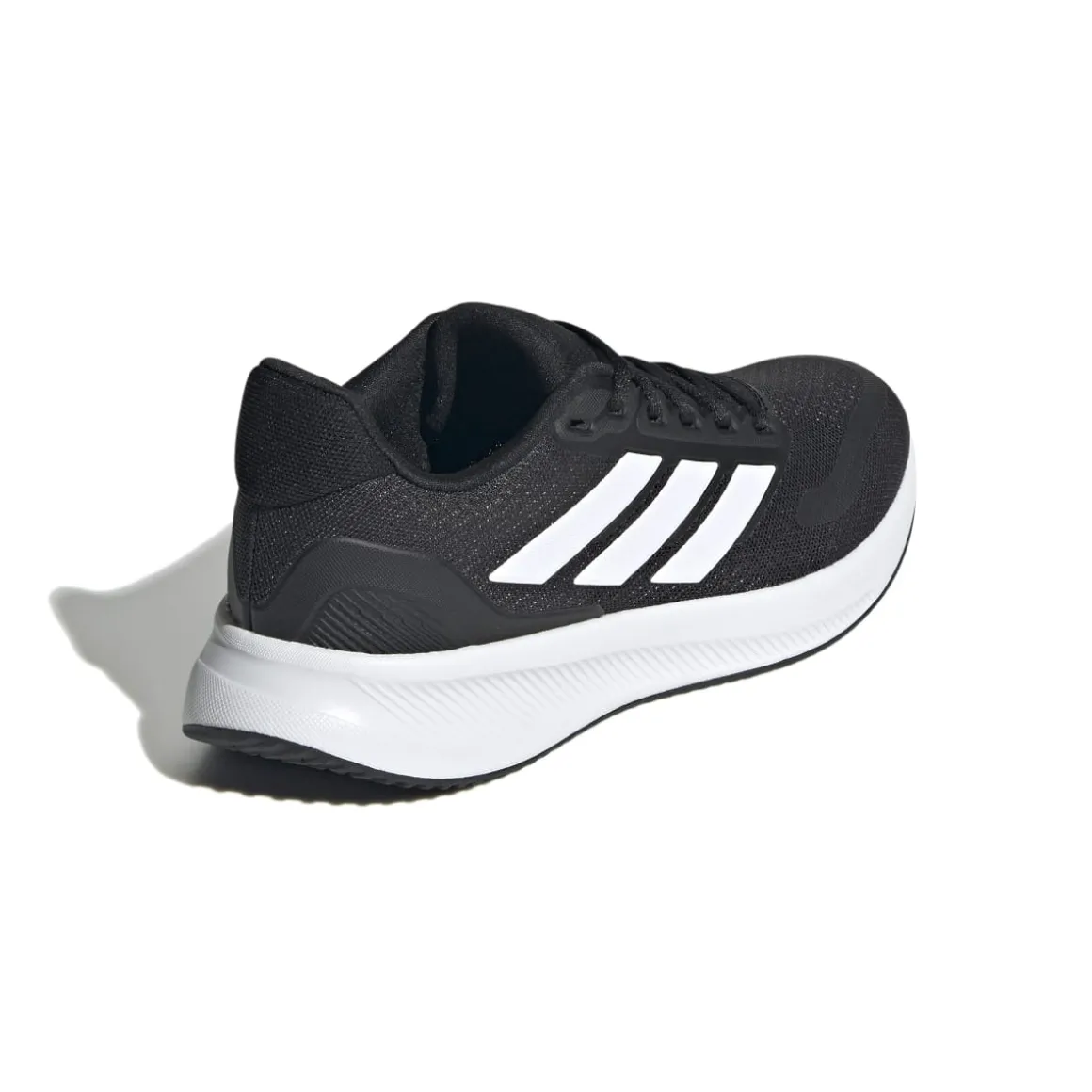 Scarpe da ginnastica nere e bianche da ragazzo con logo adidas Runfalcon 5