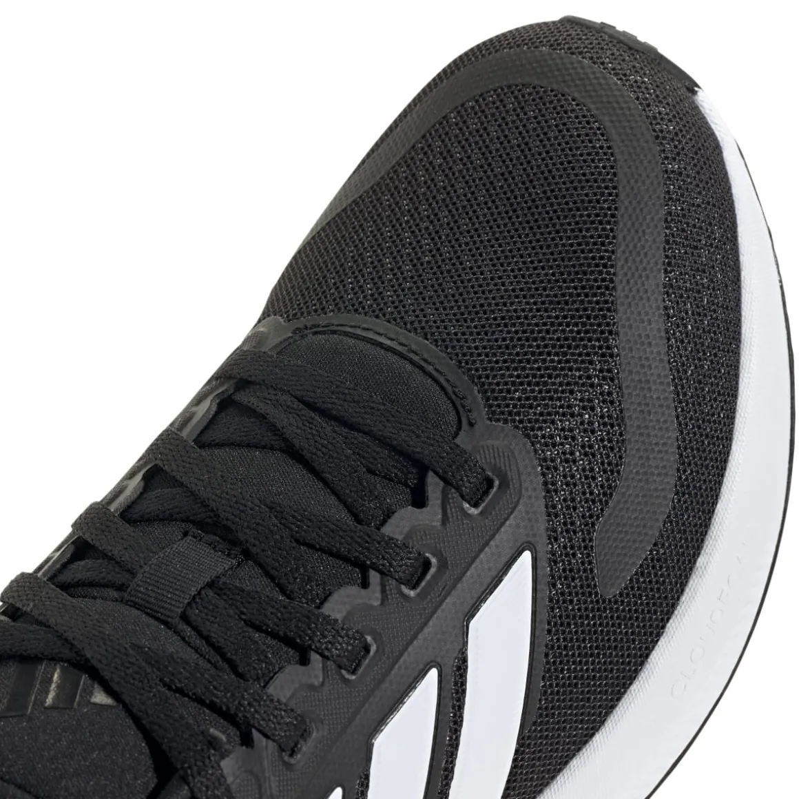 Scarpe da ginnastica nere e bianche da ragazzo con logo adidas Runfalcon 5